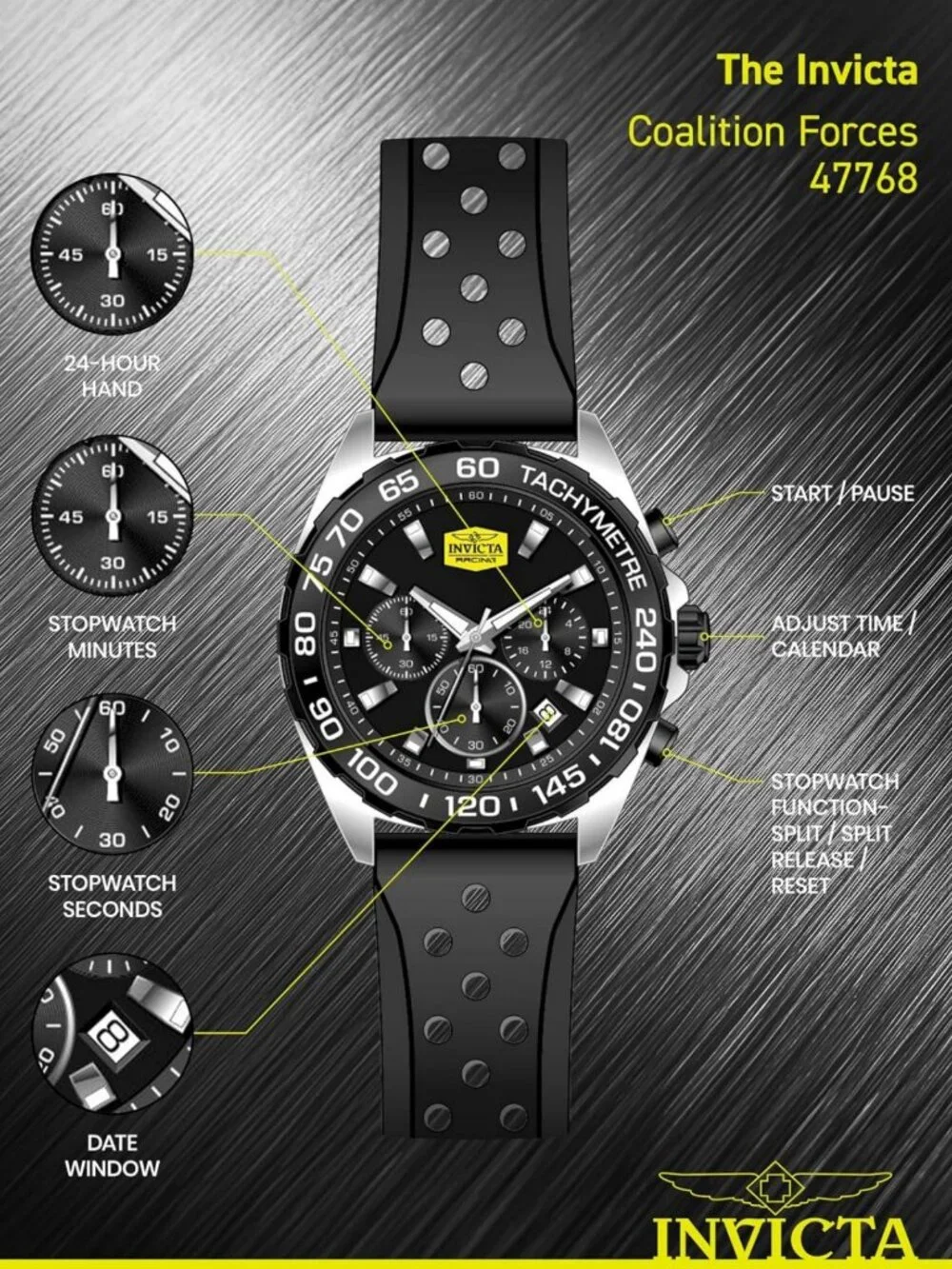43mm Quartz Racing Watch for Men - Stylish, Durable, Water-Resistant Timepiece